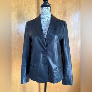 Custom Lambskin Leather Blazer – Artisan Made | Estimated Small